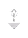 Triangle Logo Metal Keychain Black - PRADA - BALAAN.