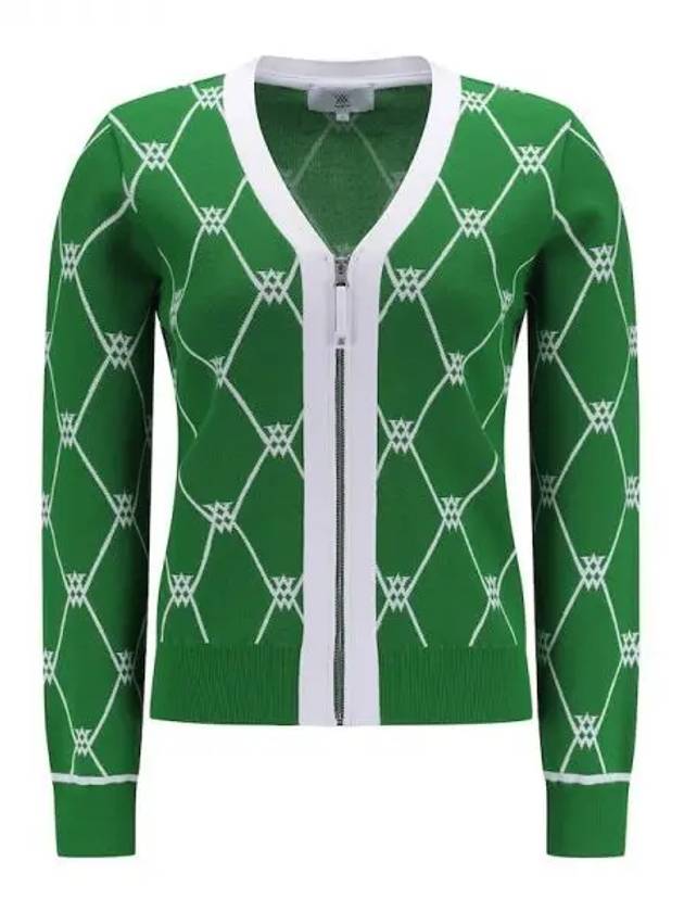 Anew Women s Monogram Logo Intarsia Spring Fall Cardigan GN Domestic Product GQCY23021060119 - ANEWGOLF - BALAAN 1