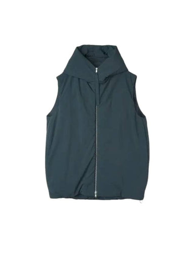 Men's Padded Hooded Down Vest Petrol - JIL SANDER - BALAAN 1