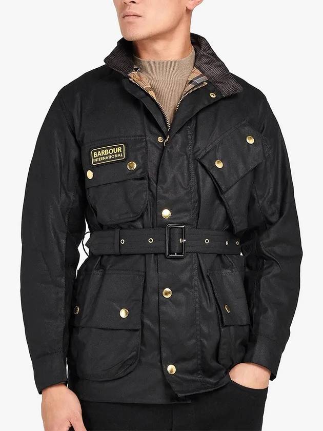 Men's International Original Wax Belt Jacket Black - BARBOUR - BALAAN 3