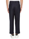 Men's Pinstriped Tailored Cropped Slacks Navy - AMI - BALAAN 5