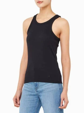 JEANS New Wear Female Black Cotton Contour Ribbed Tank Top 40WJ216 BAE - CALVIN KLEIN - BALAAN 1