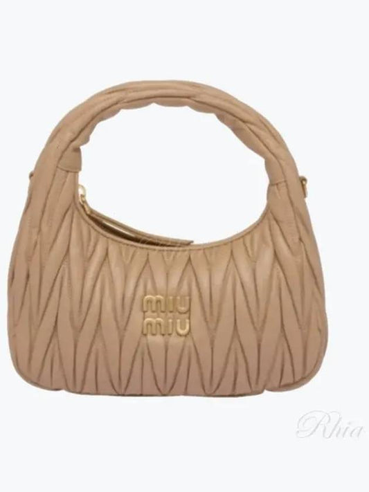 Wander Materasse Nappa Leather Mini Hobo Tote Bag Beige - MIU MIU - BALAAN 2