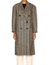 Women's Check Pattern Double Coat Beige - ISABEL MARANT - BALAAN 2