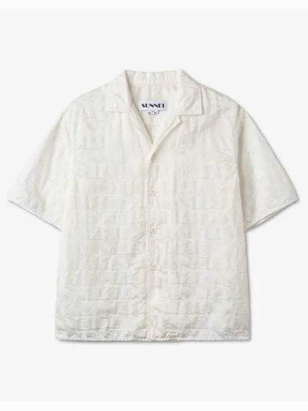 Monogram Logo Jacquard Short Sleeve Shirt White - SUNNEI - BALAAN 2