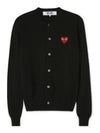 Heart Wappen Wool Cardigan Black - COMME DES GARCONS - BALAAN 2