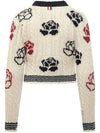 Rose intarsia cable knit cardigan FKC603BY1506 - THOM BROWNE - BALAAN 4