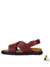 Fussbett Leather Sandals Burgundy - MARNI - BALAAN 2