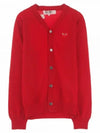 Heart Wappen V-Neck Cardigan Red - COMME DES GARCONS - BALAAN 2