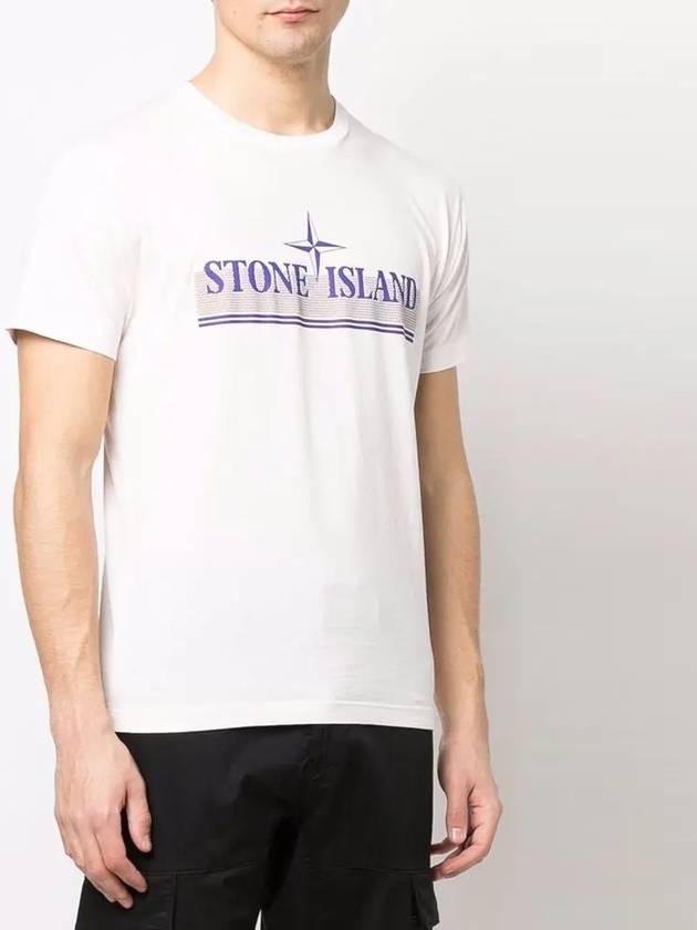 Tricromia One Print Garment Dyed Cotton Jersey Short Sleeve T-Shirt Light Pink - STONE ISLAND - BALAAN 4