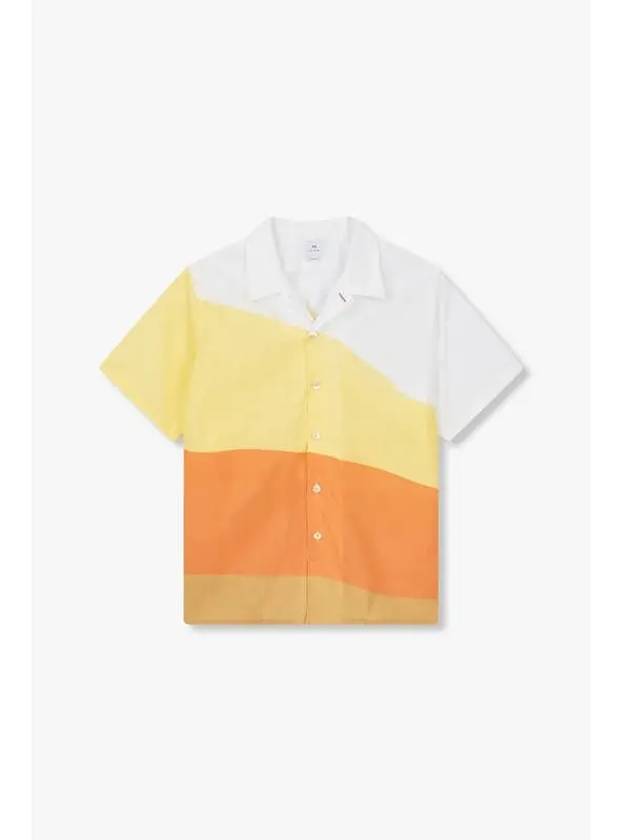 PS Multi Color Block Cotton Shirt Yellow - PAUL SMITH - BALAAN 1