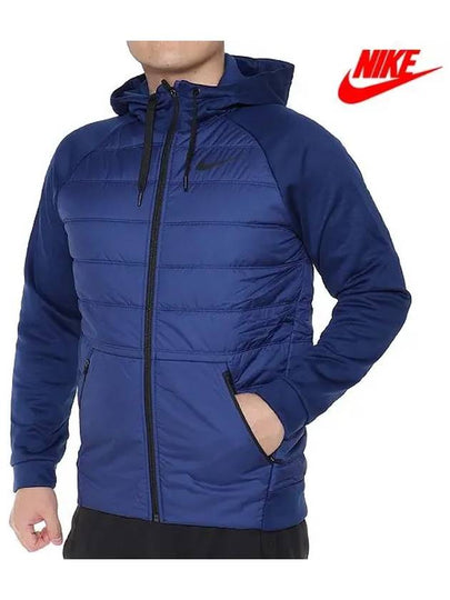 Therma Full Zip-Up Hoodie Navy - NIKE - BALAAN 2