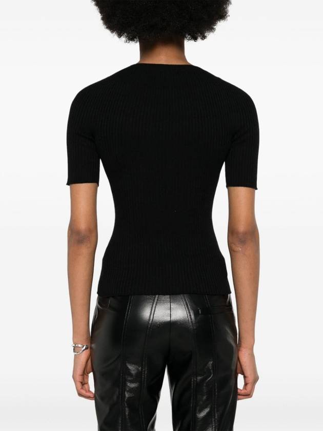 Solar logo patch ribbed knit top black - COURREGES - BALAAN 5