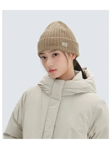 Premium Beanie S24WWFKC60 Beige - SNOW PEAK - BALAAN 1