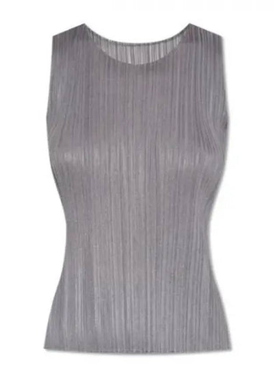 Women's Pleated Basic Sleeveless Grey - ISSEY MIYAKE - BALAAN 2