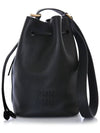 Logo Leather Bucket Bag Black - MIU MIU - BALAAN 3