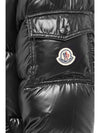 Moncler 1A00228 68950 999 ECRINS Logo Patch Hooded Short Down Jacket Glossy Black Men s Padding - MONCLER - BALAAN 3