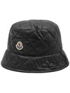 Logo Patch Quilted Bucket Hat Black - MONCLER - BALAAN 5