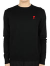 de Coeur Embroidery Crewneck Knit Top Black - AMI - BALAAN 3