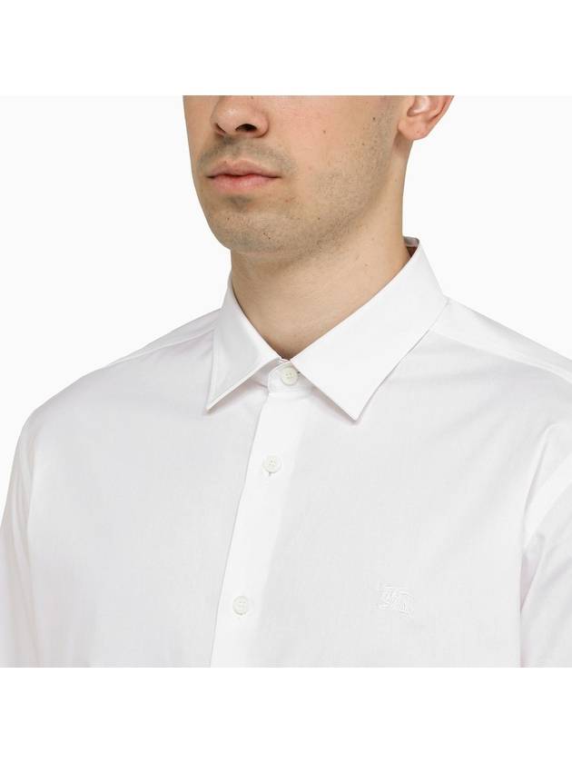 Plain Cotton Long Sleeve Shirt White - BURBERRY - BALAAN 5