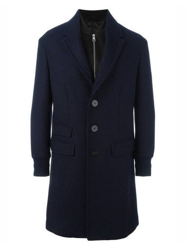 11Th Anniversary Neoprene Layered Wool Single Coat Navy - NEIL BARRETT - BALAAN 1