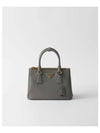 Galleria Saffiano Leather Small Tote Bag Slate Grey - PRADA - BALAAN 2