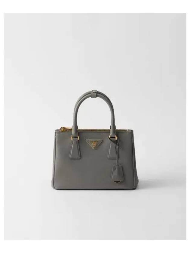 Galleria Saffiano Leather Small Tote Bag Slate Grey - PRADA - BALAAN 2