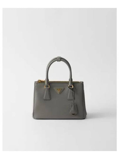 Galleria Saffiano Leather Small Tote Bag Slate Grey - PRADA - BALAAN 2