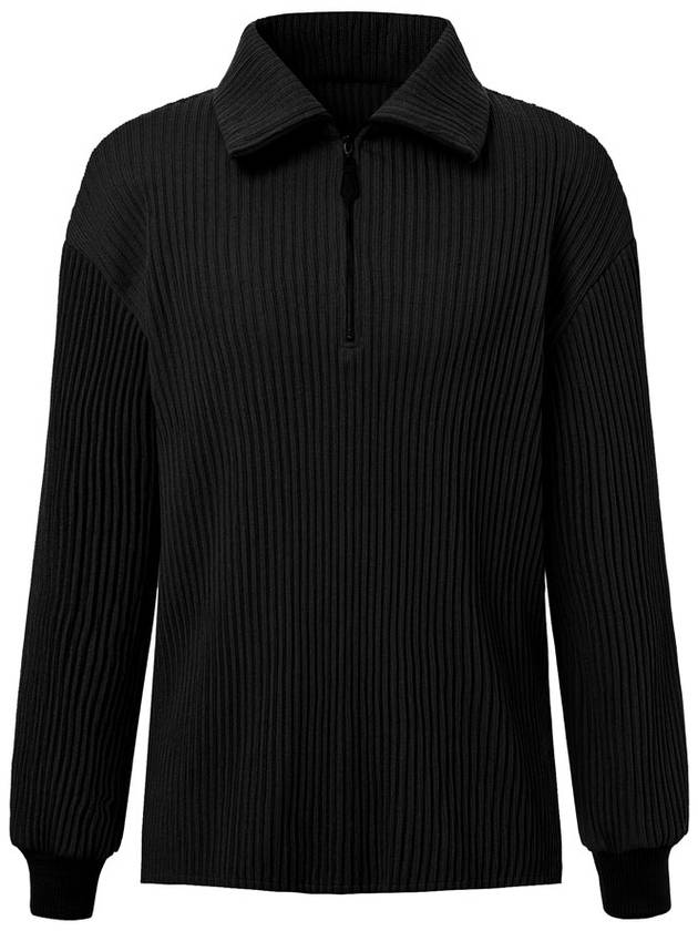 Men's Soft Pleated Knit Top Black - MONPLISSE - BALAAN 2