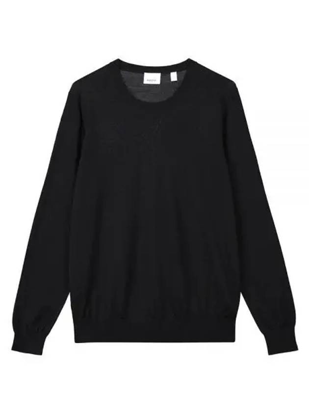 Check Patch Merino Wool Knit Top Black - BURBERRY - BALAAN 2