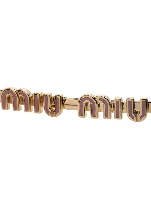 Enamel Metal Hair Clip Gold Pink - MIU MIU - BALAAN 6