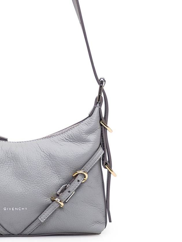 Voyou Small Leather Shoulder Bag Grey - GIVENCHY - BALAAN 5