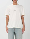 Micro Brushed Logo Print Short Sleeve T-Shirt Ivory - MSGM - BALAAN 1