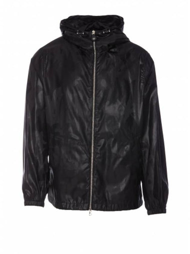 Graffiti Hooded Zip-Up Jacket Black - ALEXANDER MCQUEEN - BALAAN 1