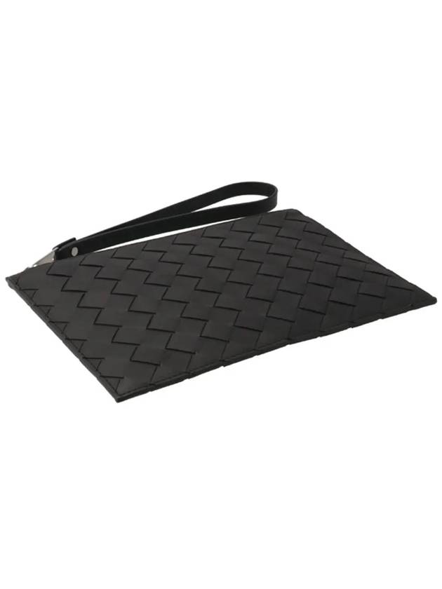 Intrecciato Bill Silver Clutch Bag Black - BOTTEGA VENETA - BALAAN 5