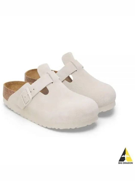 Boston Suede Mule White - BIRKENSTOCK - BALAAN 2