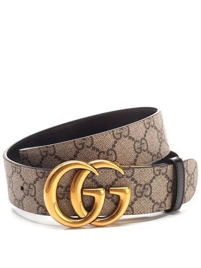 GG Marmont Reversible Leather Belt Beige Black - GUCCI - BALAAN 2