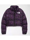 Leopard Print Nuptse Crop Short Padding Gravity Purple - THE NORTH FACE - BALAAN 2