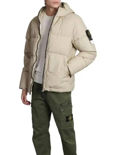 Naslan Light Watro Down Hooded Padding Beige - STONE ISLAND - BALAAN 2