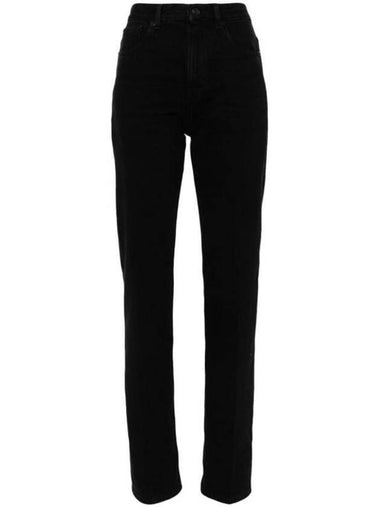 Mid Rise Denim Straight Jeans Black - SAINT LAURENT - BALAAN 1