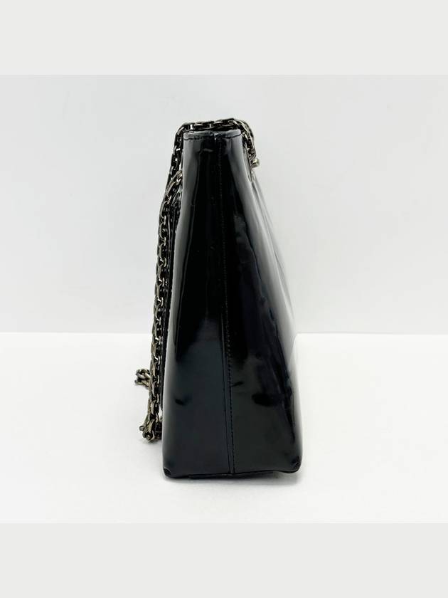 Black enamel 6th Division CC logo vintage chain square shoulder bag tote 4VCHB20521 - CHANEL - BALAAN 4