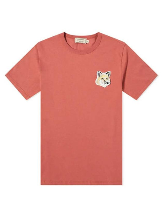 Big Fox Patch Short Sleeve T-Shirt Dark Pink - MAISON KITSUNE - BALAAN 2