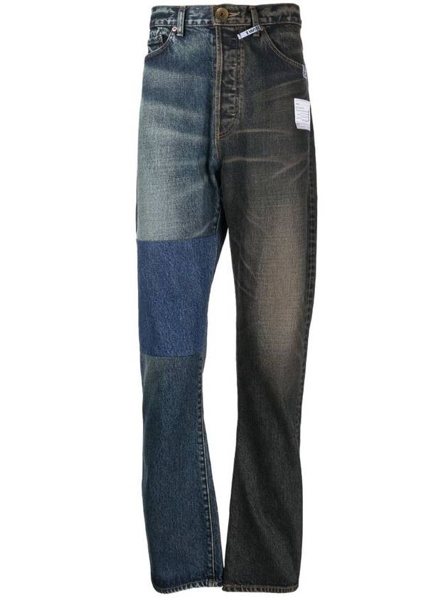 Two Tone Denim Straight Jeans Black - MIHARA YASUHIRO - BALAAN 2