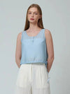 Soft see-through string sleeveless blouse blue - PINBLACK - BALAAN 5