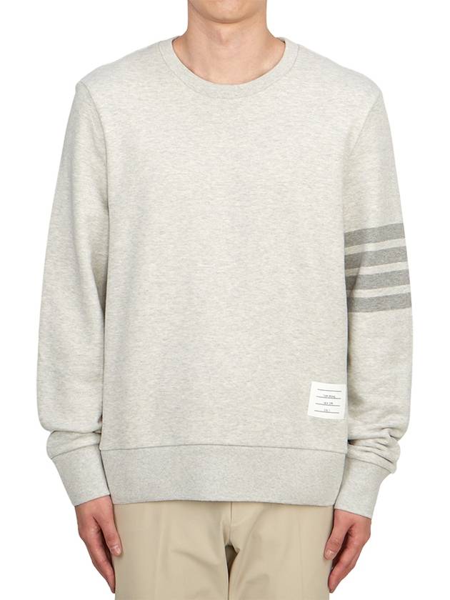 Classic Loopback Terry Tonal 4-Bar Relaxed Fit Crewneck Sweatshirt Pale Grey - THOM BROWNE - BALAAN 2