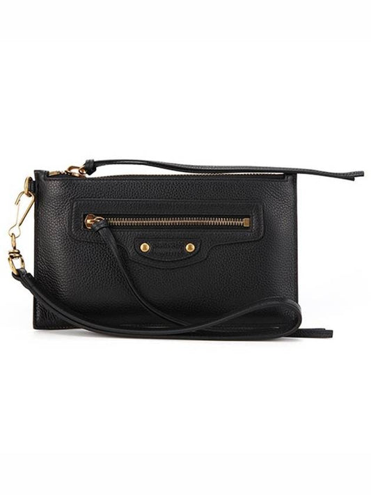 Neo Classic Grained Calfskin Clutch Bag Black - BALENCIAGA - BALAAN 1