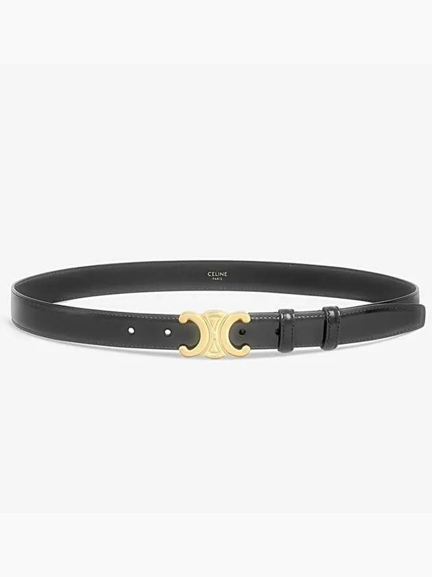 Triomphe Taurillon Medium Leather Belt Black - CELINE - BALAAN 2