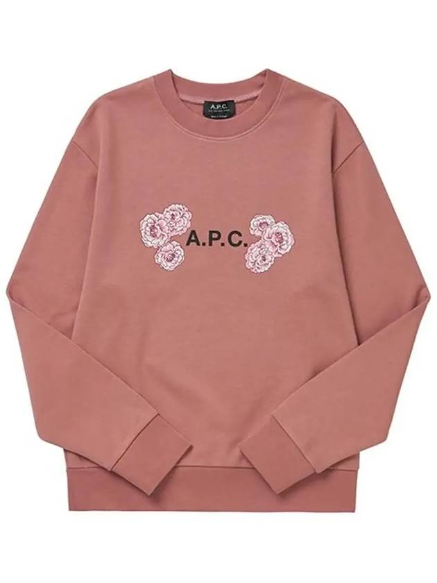 Flower Logo Sweatshirt Pink - A.P.C. - BALAAN 4