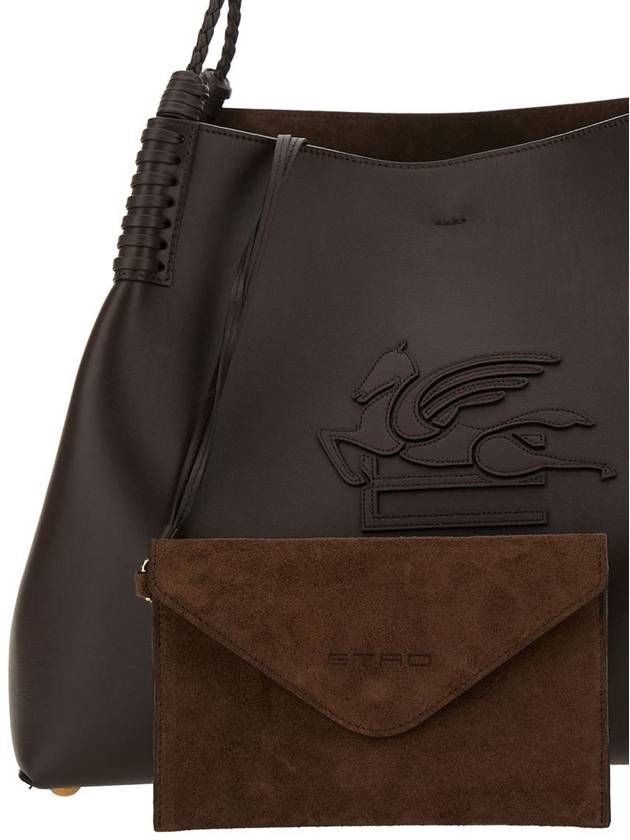 'Libra' Brown Shoulder Bag With Maxi Logo On The Front In Leather Woman - ETRO - BALAAN 3