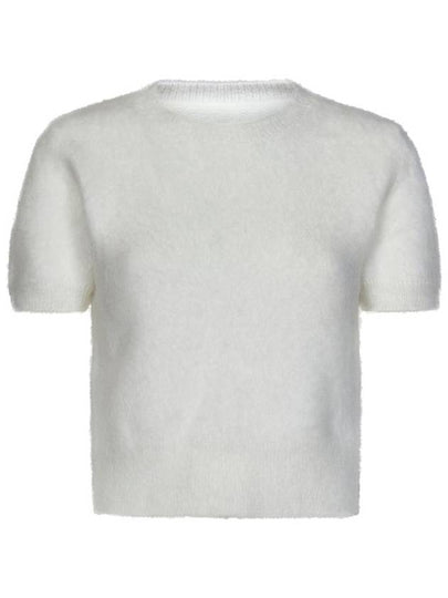 Crop Brushed Alpaca Knit Top White - MAISON MARGIELA - BALAAN 2